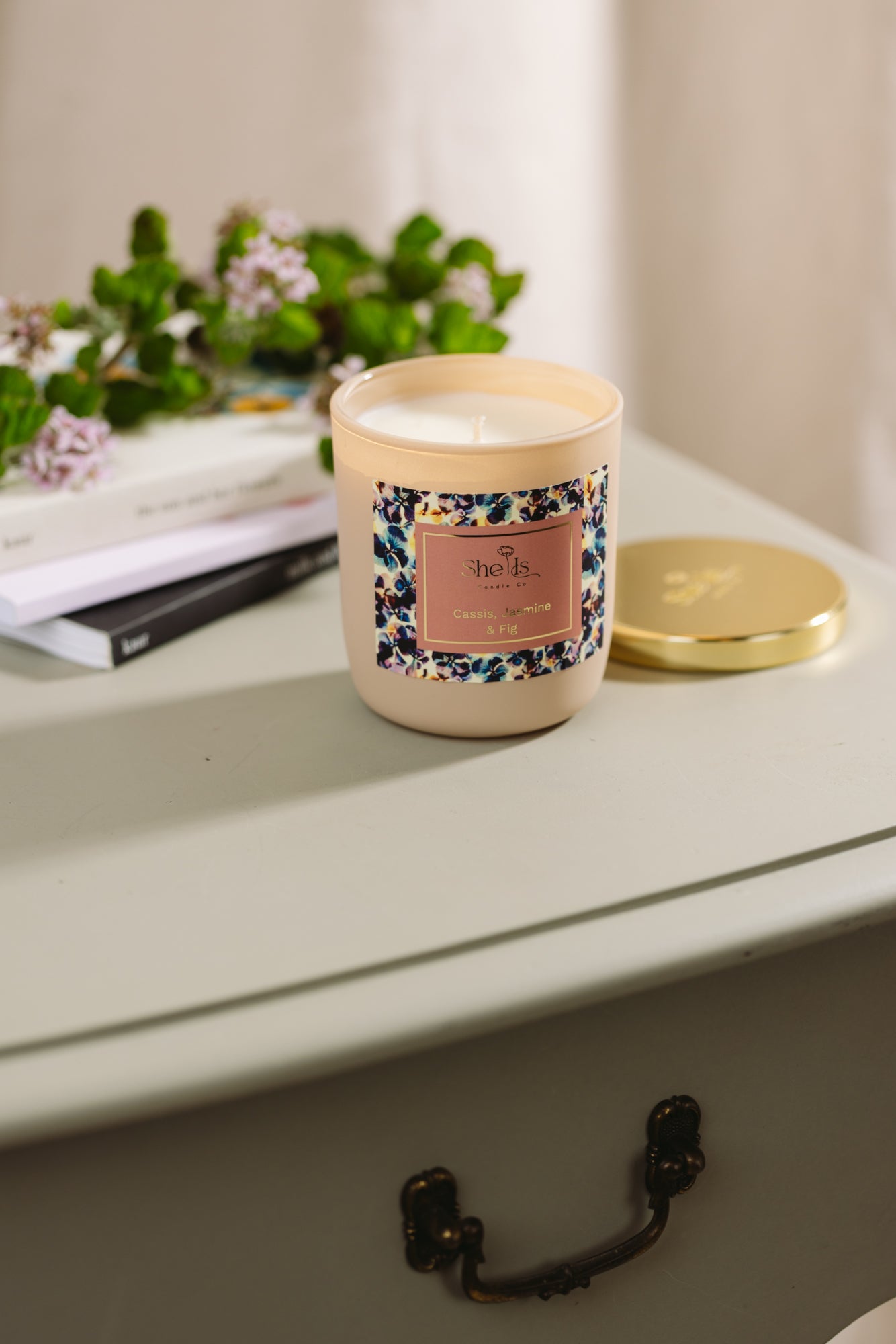 Cassis, Jasmine & Fig Soy Candle – In Bloom Collection | She Is Candle Co.