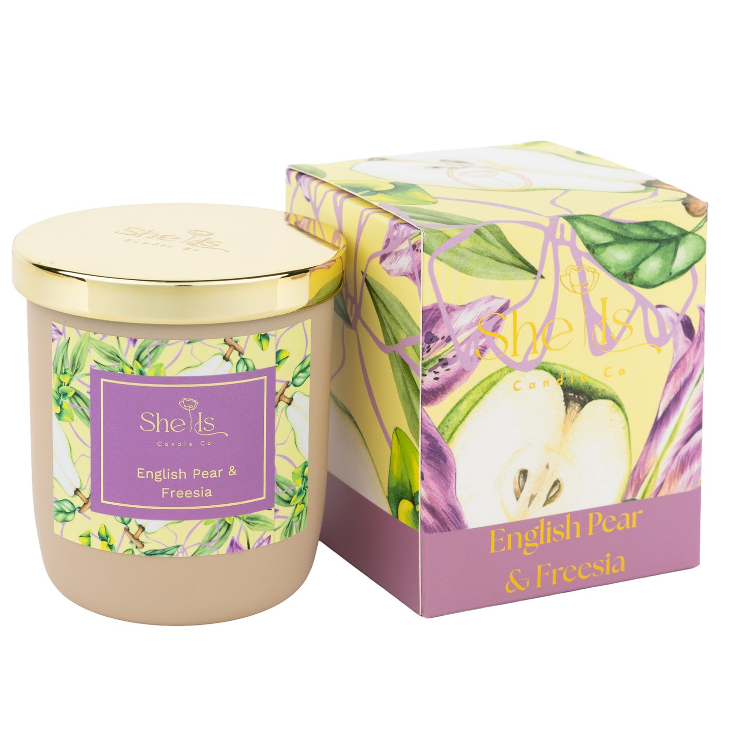 English Pear & Freesia Soy Candle – In Bloom Collection | She Is Candle Co.