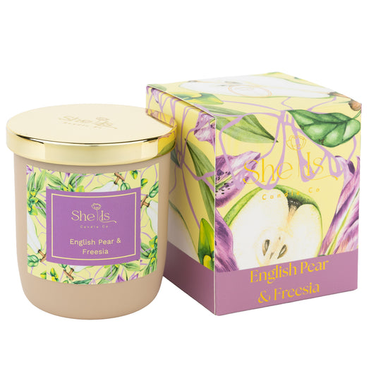 English Pear & Freesia Soy Candle – In Bloom Collection | She Is Candle Co.