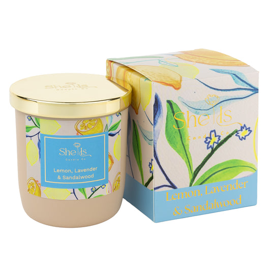 Lemon, Lavender & Sandalwood Soy Candle – In Bloom Collection | She Is Candle Co.